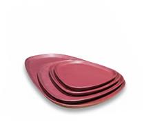 تصویر بشقاب چهار گوش 38*24 ملامین زرشکی P36